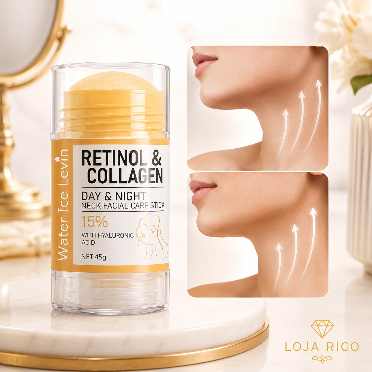 Retinol e Colágeno Facial e Pescoço
