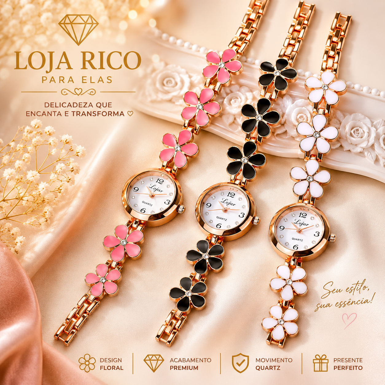 Relógio Flor Delicada