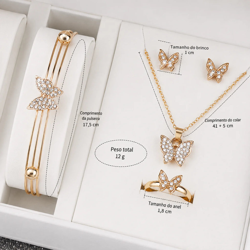 Conjunto 6 Peças Luxo Borboleta