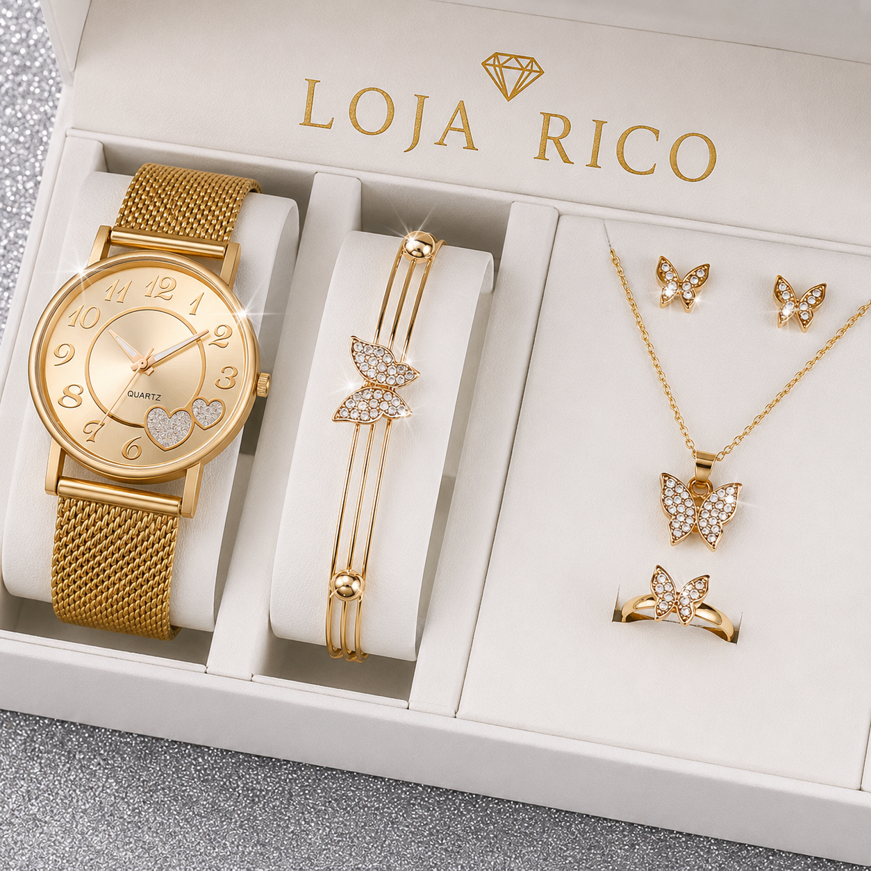 Conjunto 6 Peças Luxo Borboleta