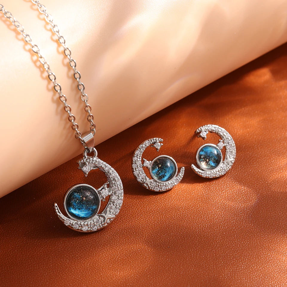 Conjunto Galáxia Saturno Zircônias
