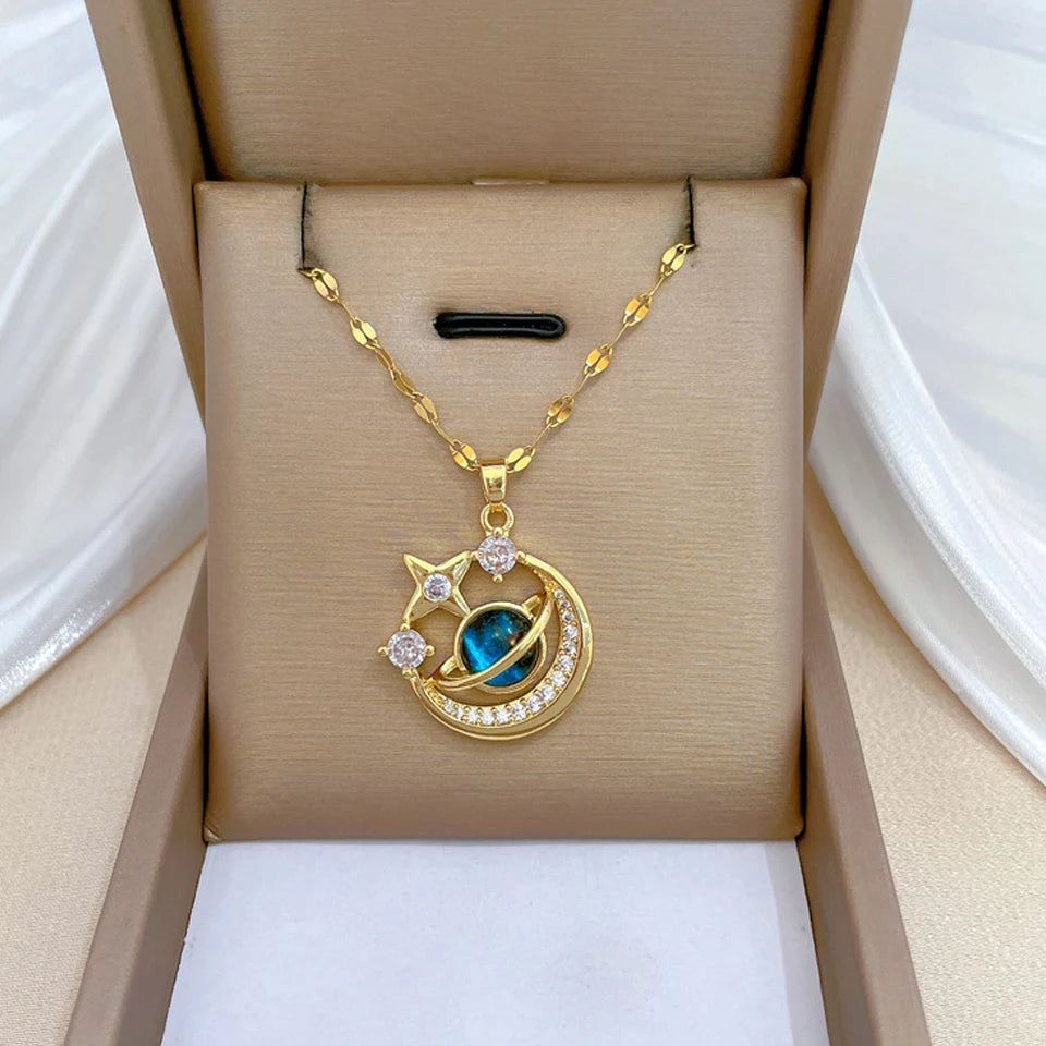 Conjunto Galáxia Saturno Zircônias