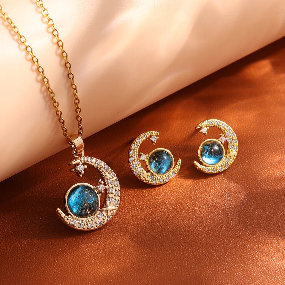 Conjunto Galáxia Saturno Zircônias